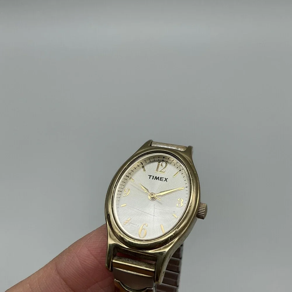 Timex Womens Watch 21mm Champagne Dial Two Tone Gold Expansion New Battery